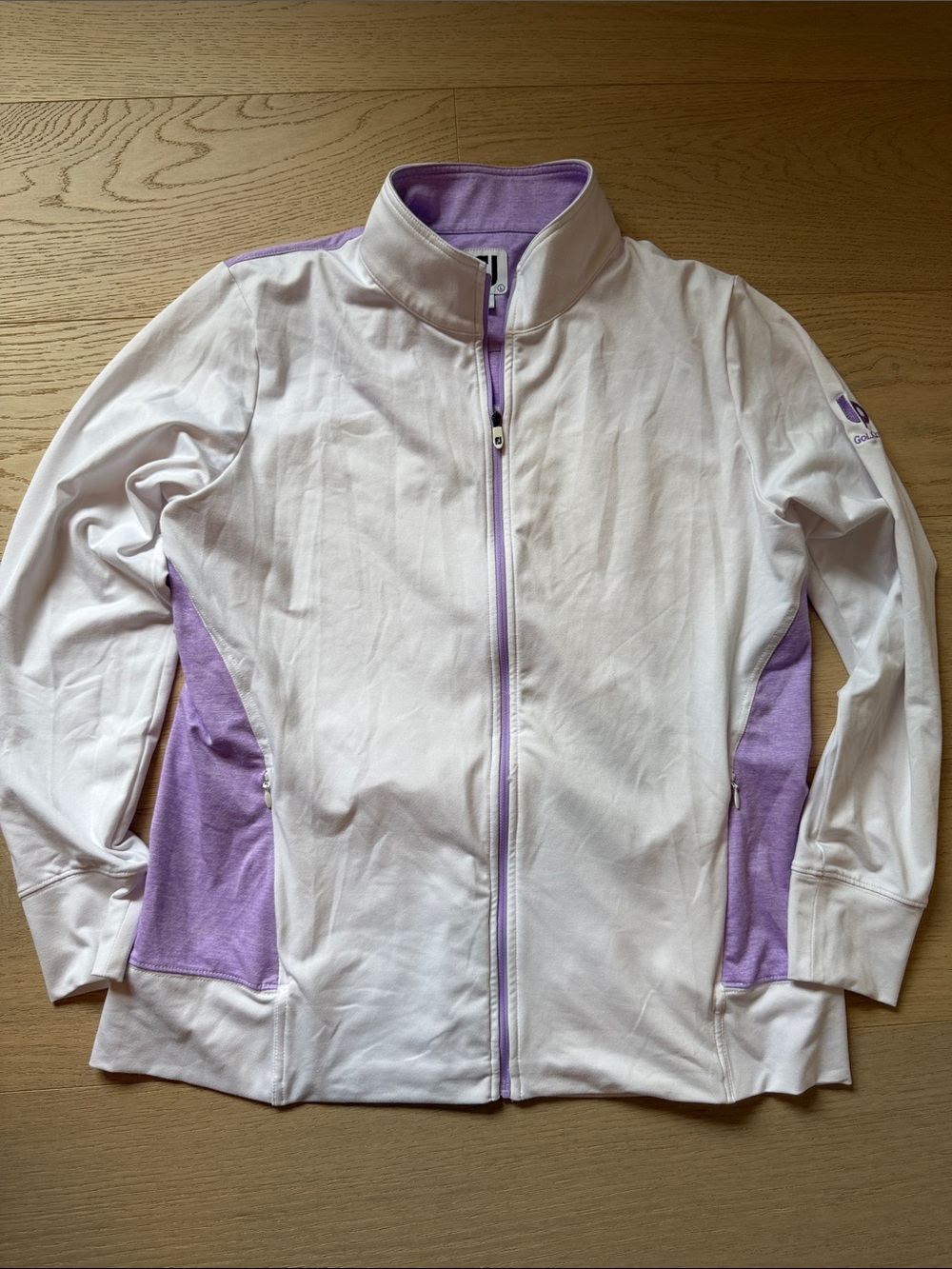 FootJoy Women's White & Light Purple Full-Zip Jacket